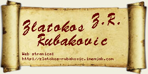 Zlatokos Rubaković vizit kartica